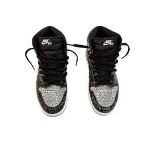 Air Jordan Retro 1 "Rebellionare" Black Grey High Top Sneakers Size 8